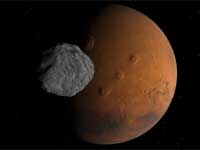 Phobos-kuu Marsin yläpuolella